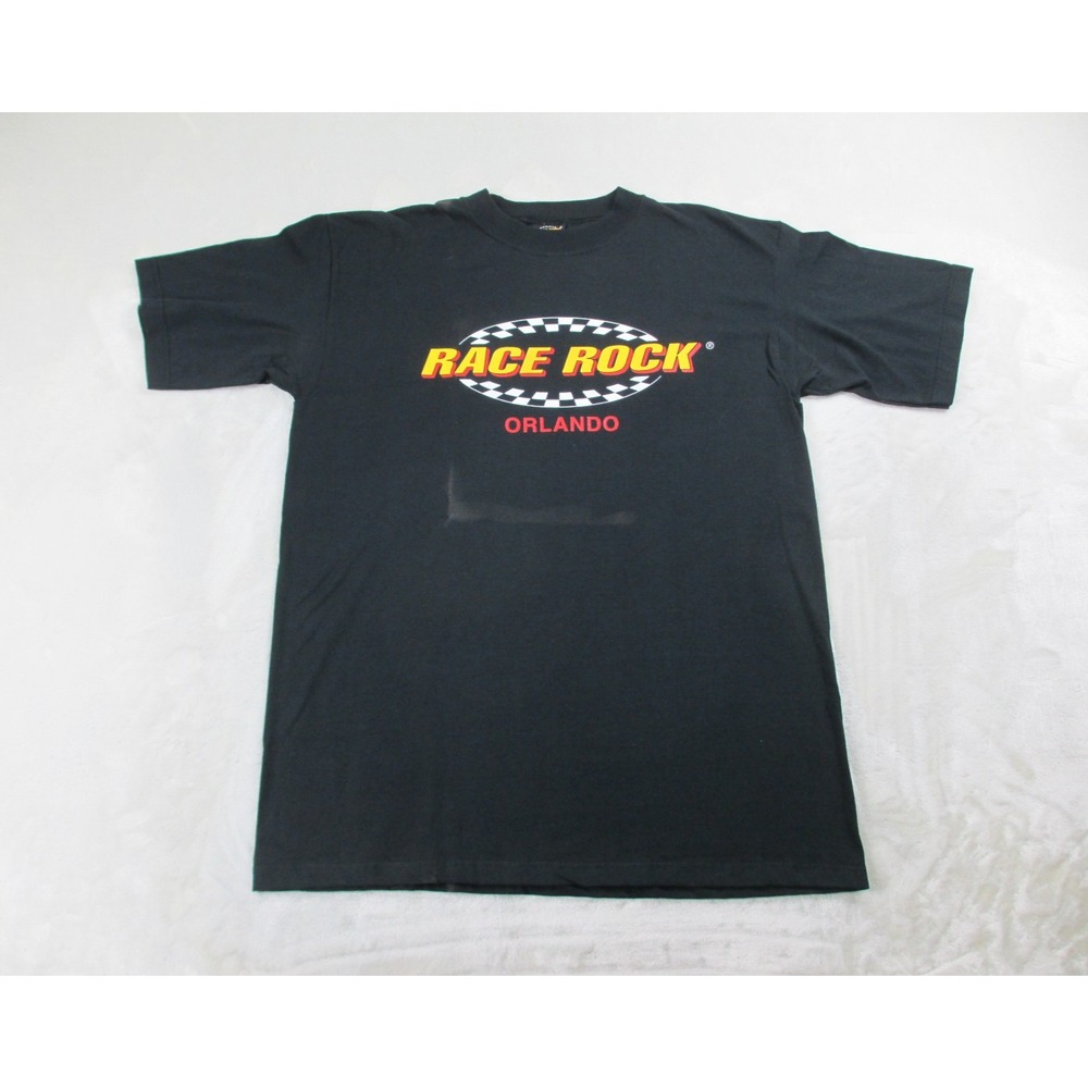 VINTAGE Race Rock Orlando Shirt Mens Extra Large Black Racing Orlando USA*